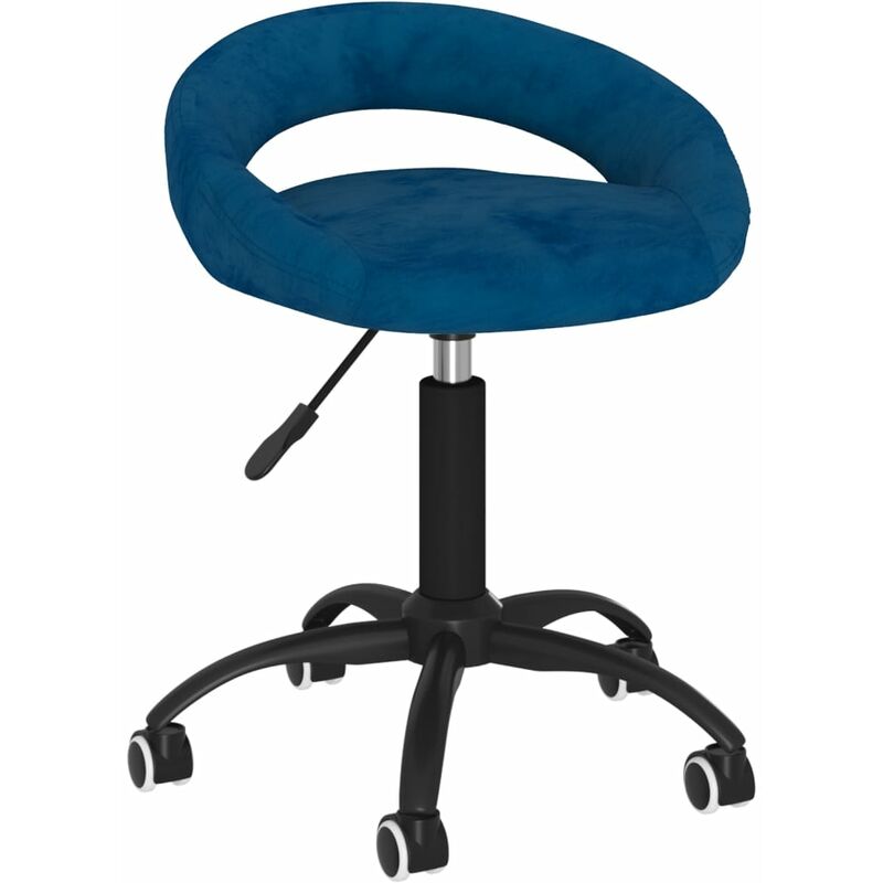 

Silla de comedor giratoria de terciopelo azul