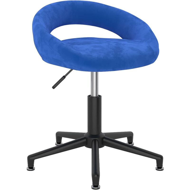 

Silla de comedor giratoria de terciopelo azul