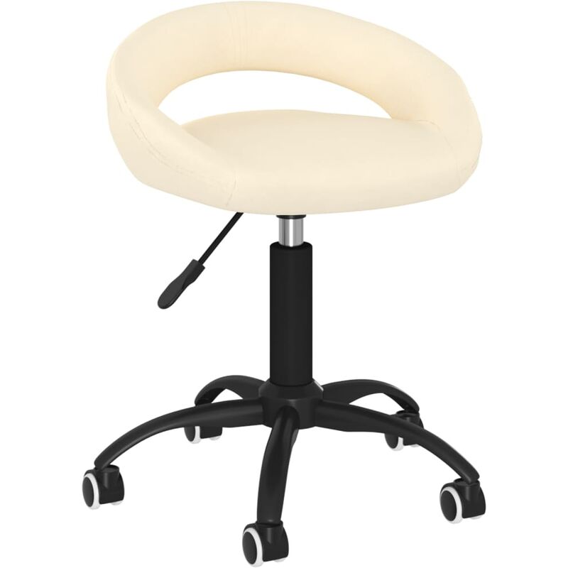 

Silla de comedor giratoria de terciopelo crema