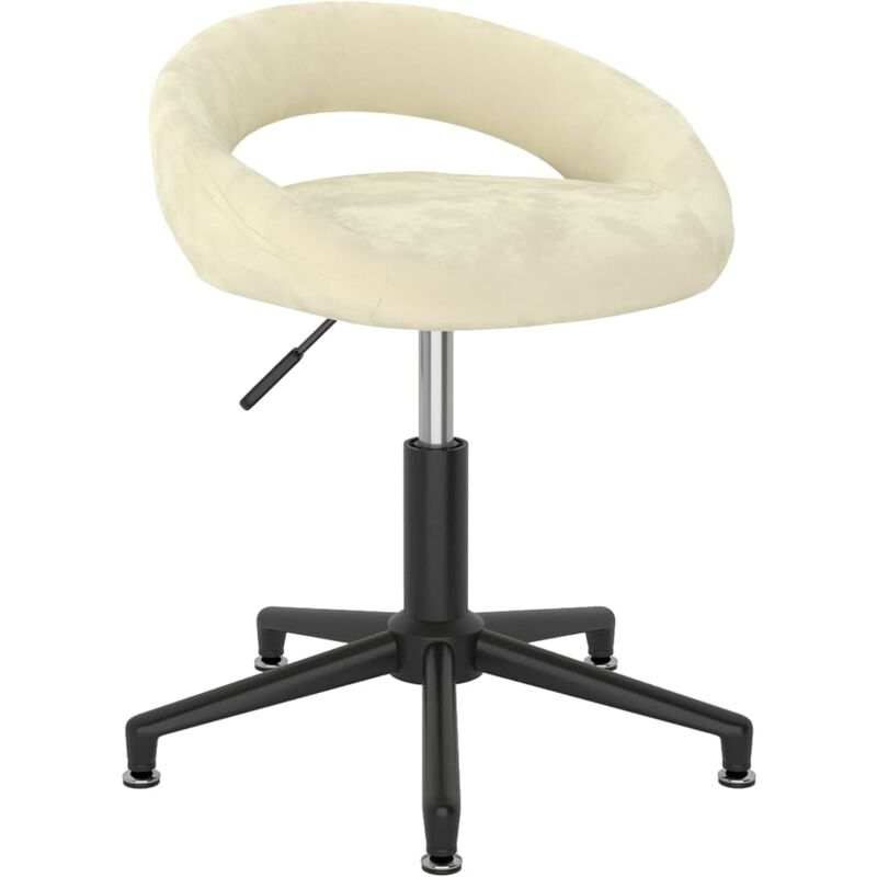 

Silla de comedor giratoria de terciopelo crema