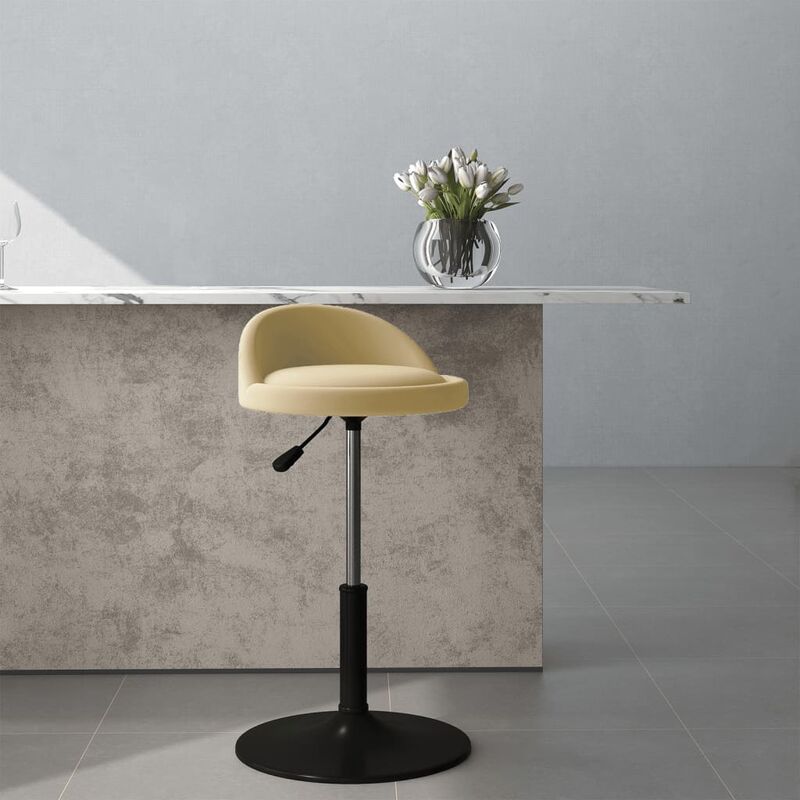 

Silla de comedor giratoria de terciopelo crema