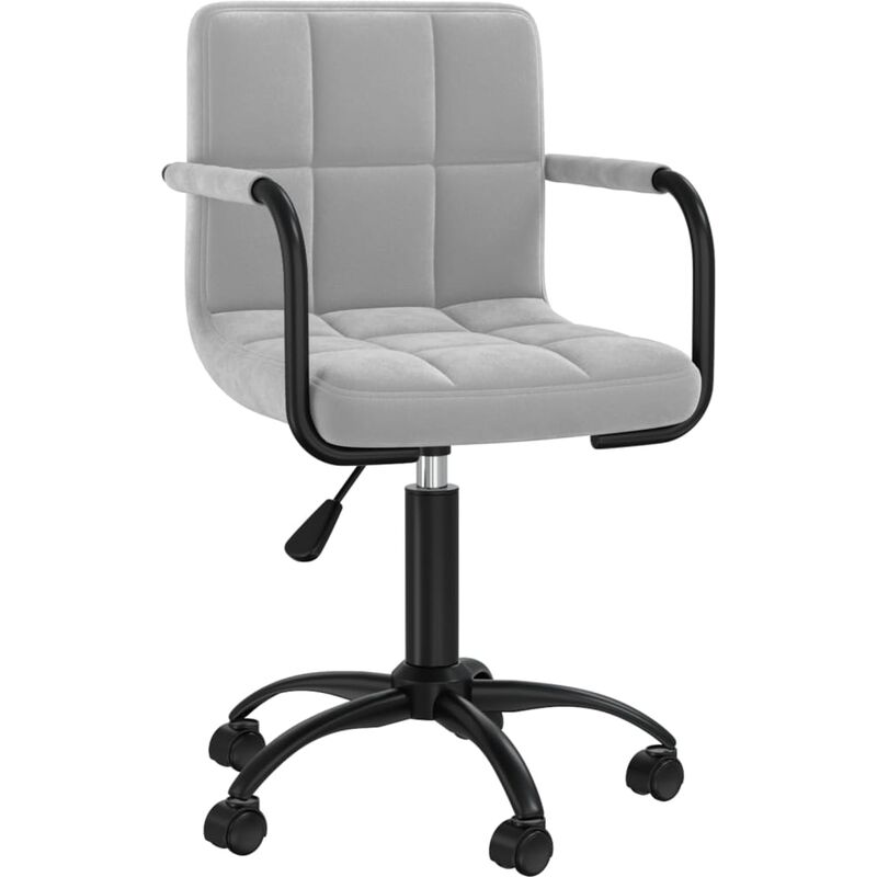 

Silla de comedor giratoria de terciopelo gris claro