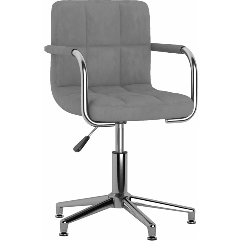 

Silla de comedor giratoria de terciopelo gris claro