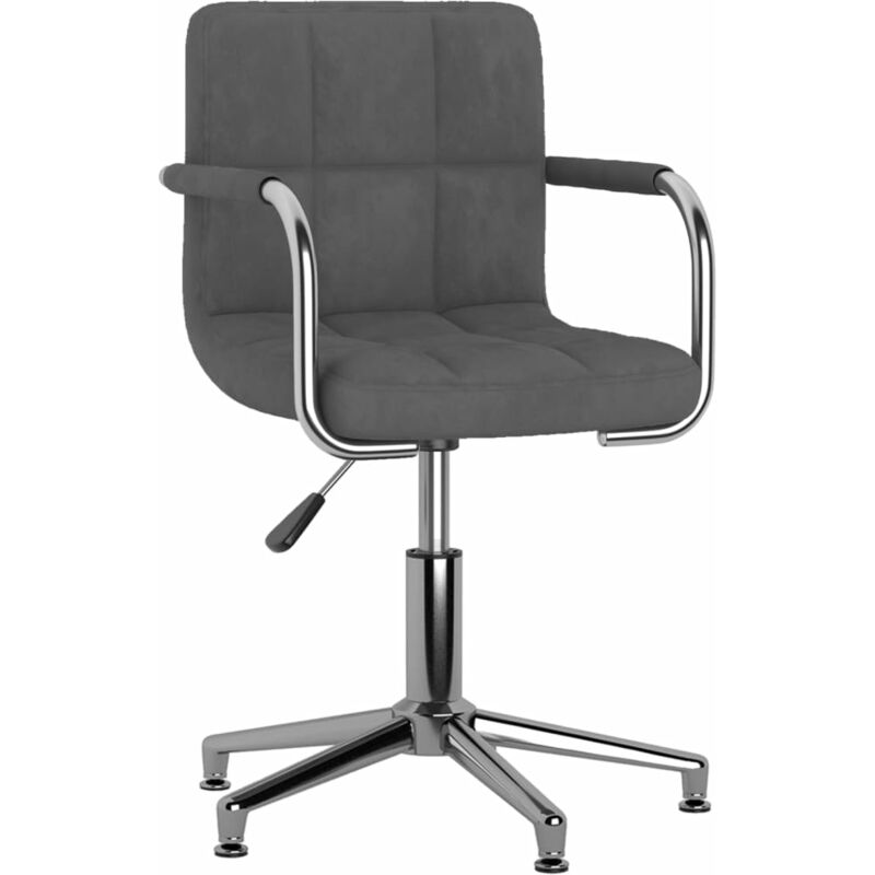 

Silla de comedor giratoria de terciopelo gris oscuro