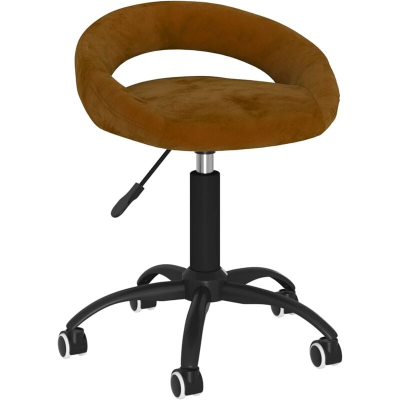 

Silla de comedor giratoria de terciopelo marrón