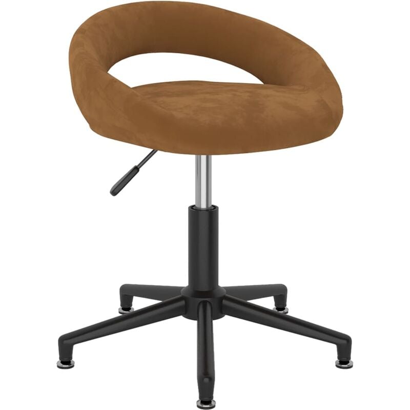 

Silla de comedor giratoria de terciopelo marrón