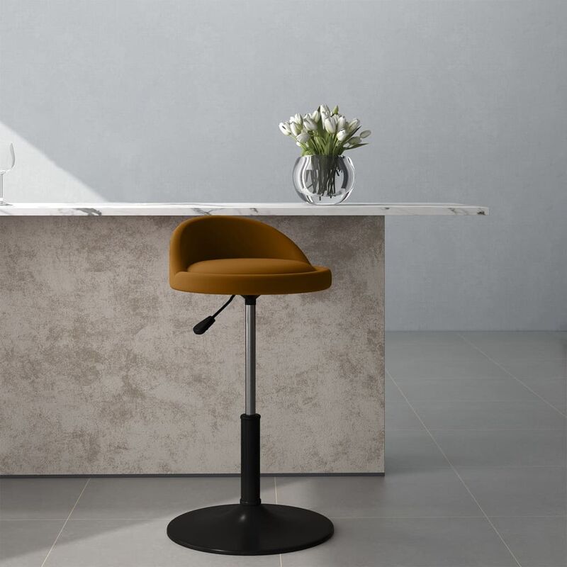 

Silla de comedor giratoria de terciopelo marrón