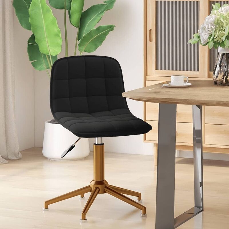 

Silla de comedor giratoria de terciopelo negro