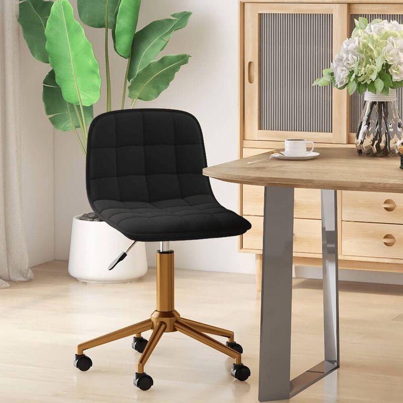 

Silla de comedor giratoria de terciopelo negro
