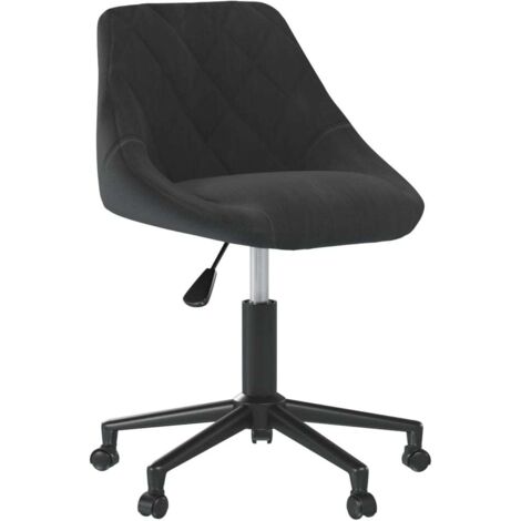Silla de comedor giratoria de terciopelo negro
