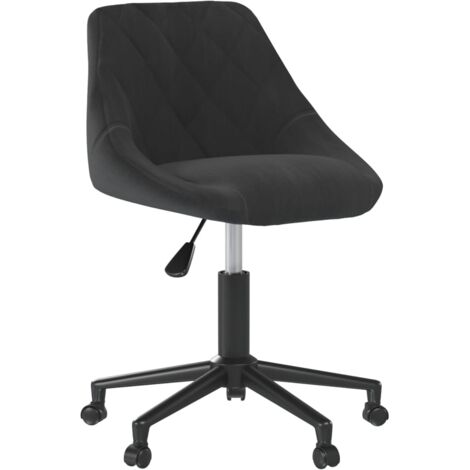 Silla de comedor giratoria de terciopelo negro vidaXL