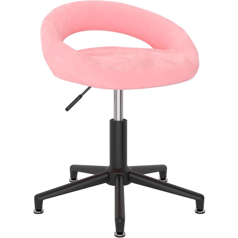 

Silla de comedor giratoria de terciopelo rosa