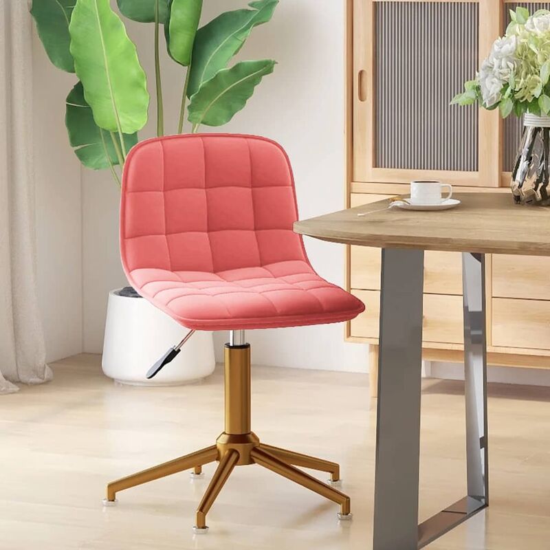 

Silla de comedor giratoria de terciopelo rosa