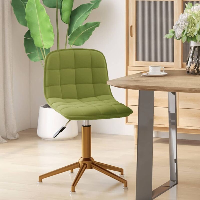 

Silla de comedor giratoria de terciopelo verde claro
