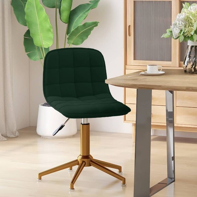 

Silla de comedor giratoria de terciopelo verde oscuro