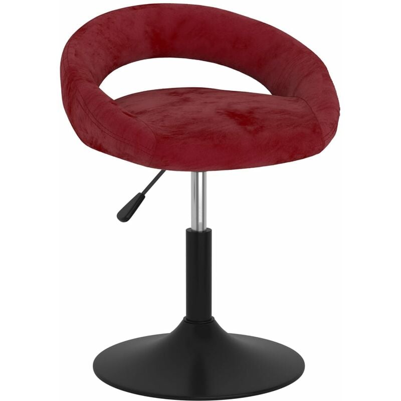 

Silla de comedor giratoria de terciopelo vino tinto