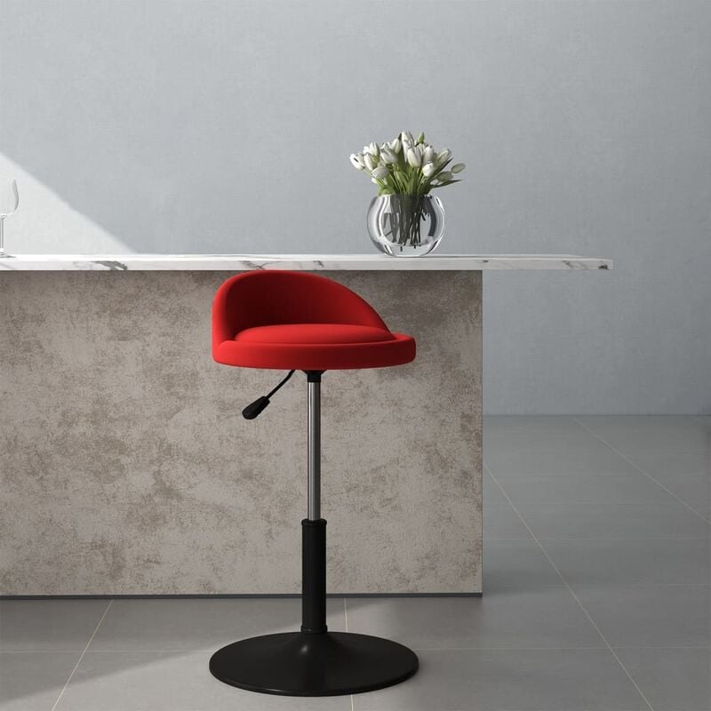 

Silla de comedor giratoria de terciopelo vino tinto