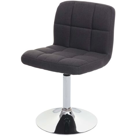 Silla de comedor giratoria en tela gris oscuro patas cromadas 040002299