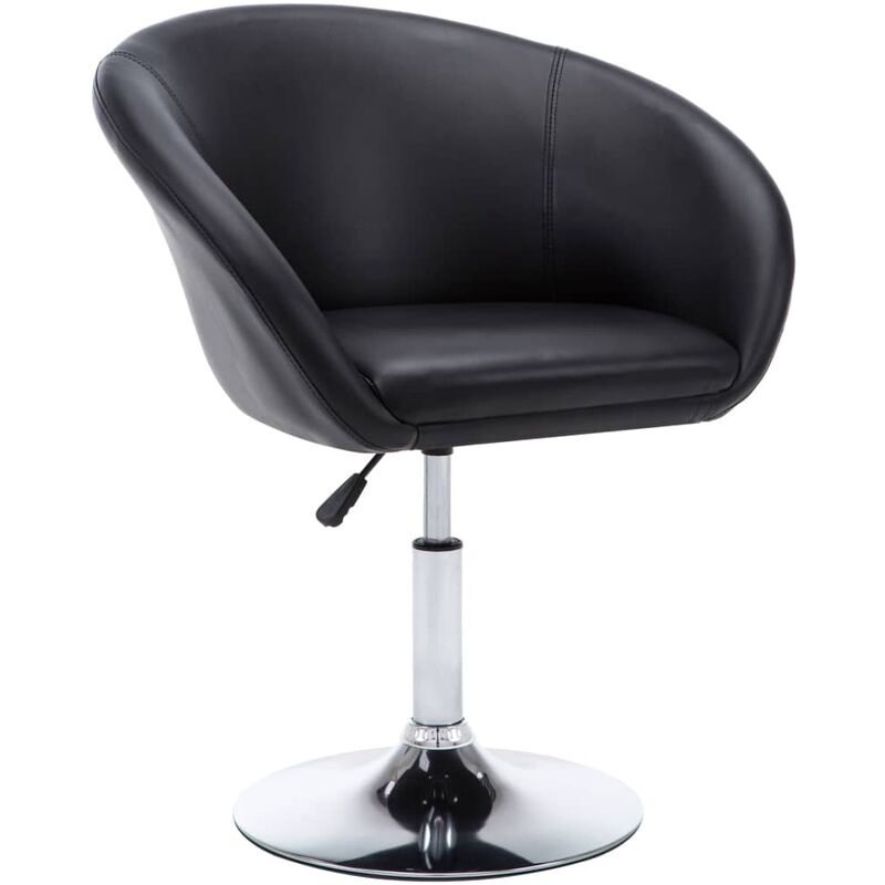 

vidaXL Silla de Comedor Giratoria de Cuero Sintético Negro - Negro