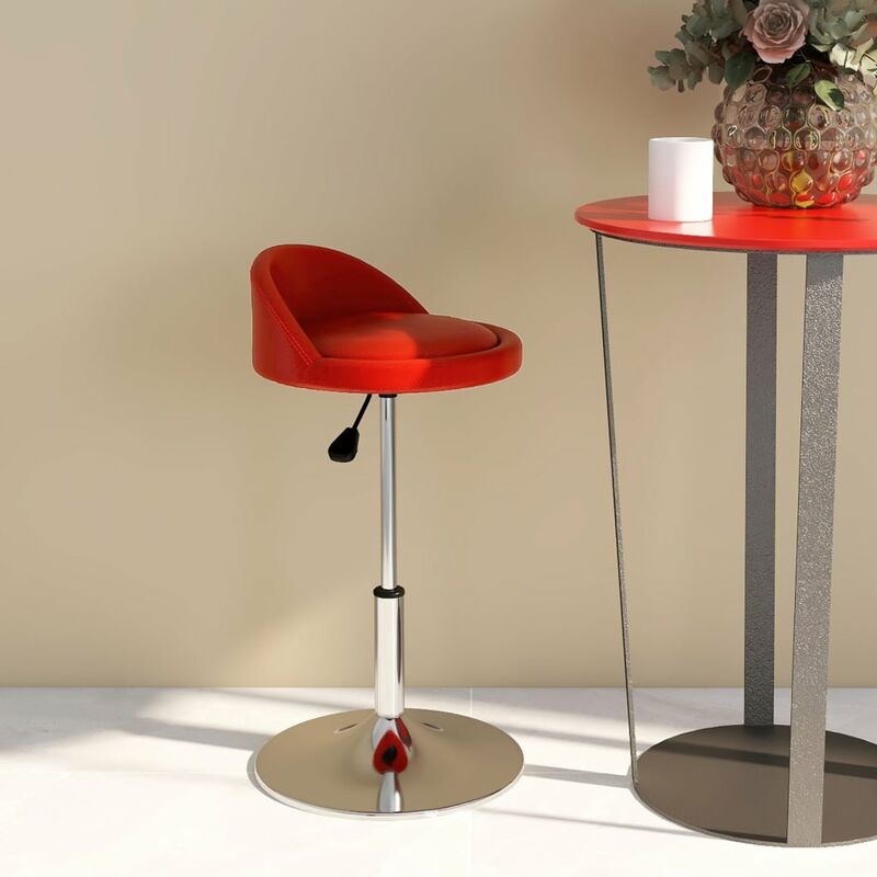 

Silla de comedor giratoria piel sintética roja