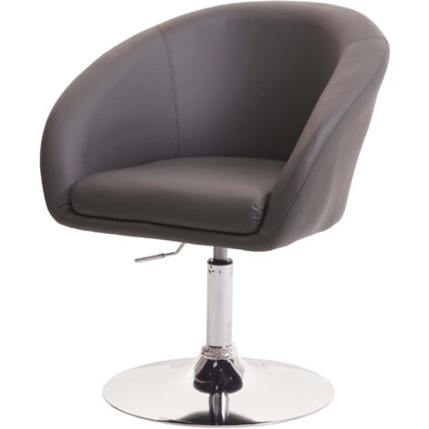 Silla de comedor giratoria regulable en altura en sintético gris 040002229