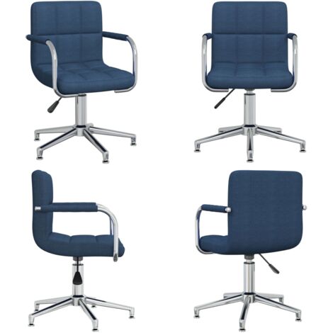 Silla de comedor giratoria tela azul - Silla de comedor - Silla de cocina