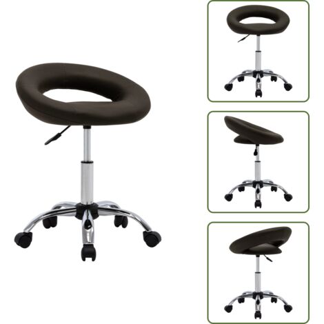 Silla de comedor giratoria - vidaXL Silla de comedor giratoria cuero sintético marrón -