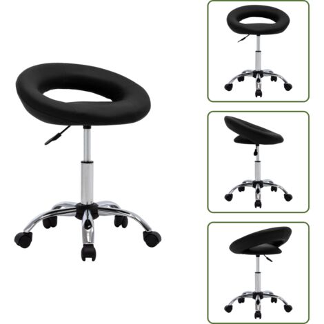 Silla de comedor giratoria - vidaXL Silla de comedor giratoria cuero sintético negro - Silla de comedor con ruedas