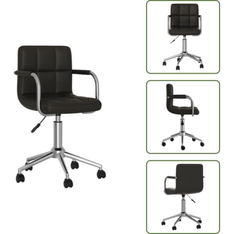 Silla de comedor giratoria - vidaXL Silla de comedor giratoria cuero sintético negro - Silla de comedor cuero sintético