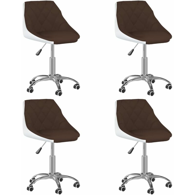 

Silla de comedor giratorias 4 uds cuero sintético marrón blanco