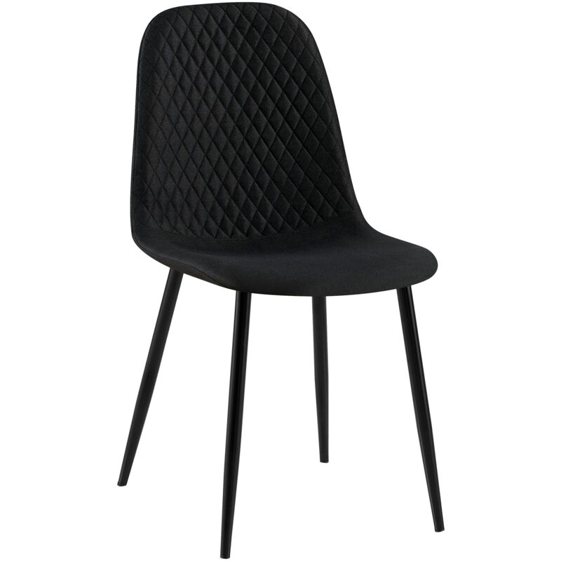 

Silla de comedor Giverny en tela o terciopelo Negro Tela