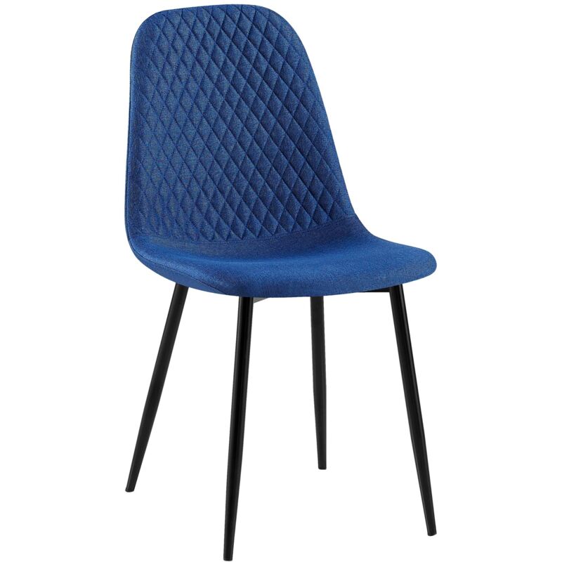 

Silla de comedor Giverny en tela o terciopelo Azul Tela