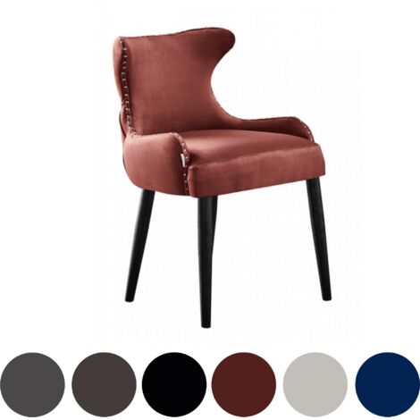 Silla de comedor individual de terciopelo Oxford LUX - Silla tapizada para comedor, cocina - Rojo