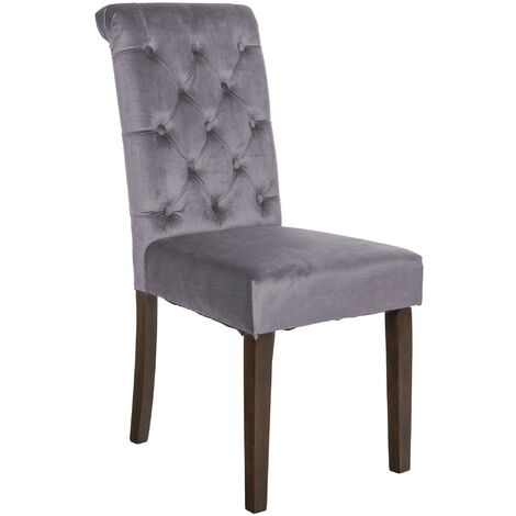 Silla de comedor Lisburn Gris oscuro Terciopelo