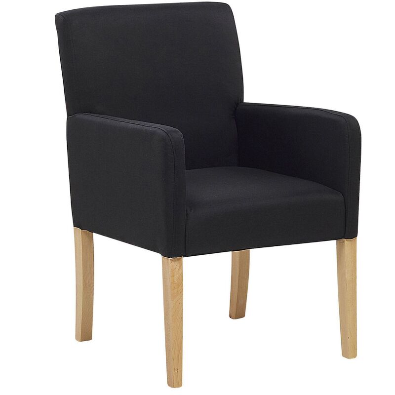 

Silla de comedor de poliéster negro ROCKEFELLER
