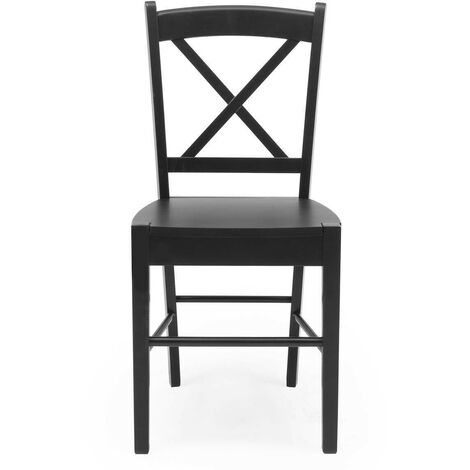 Silla de comedor o cocina GOLF madera y MDF color blanco, negro o madera milán natural  1 UNIDAD - NEGRO