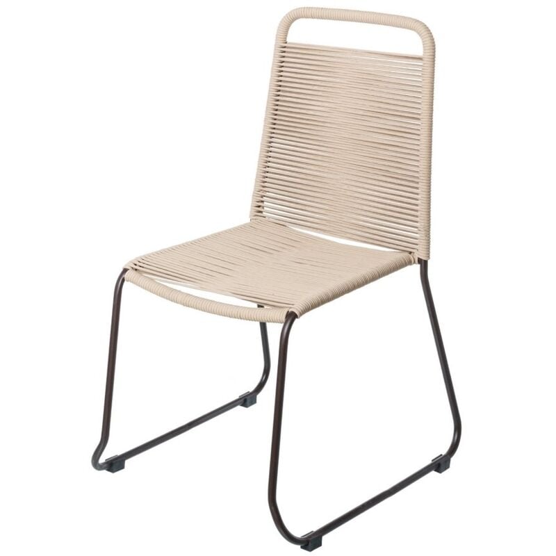 

Silla de comedor para interior y exterior de cuerda beige vintage Garden