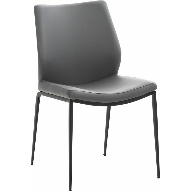 

CLP - Silla De Comedor Riverton En Simil Cuero Gris Metal negro mate