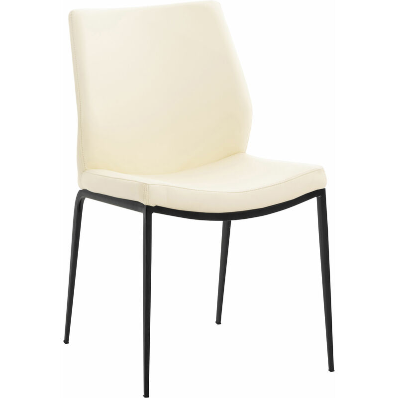 

Silla De Comedor Riverton En Simil Cuero Crema Metal negro mate