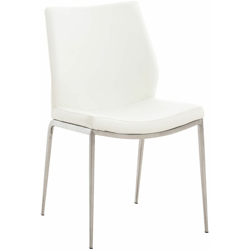 

CLP - Silla De Comedor Riverton En Simil Cuero Blanco Acero inoxidable