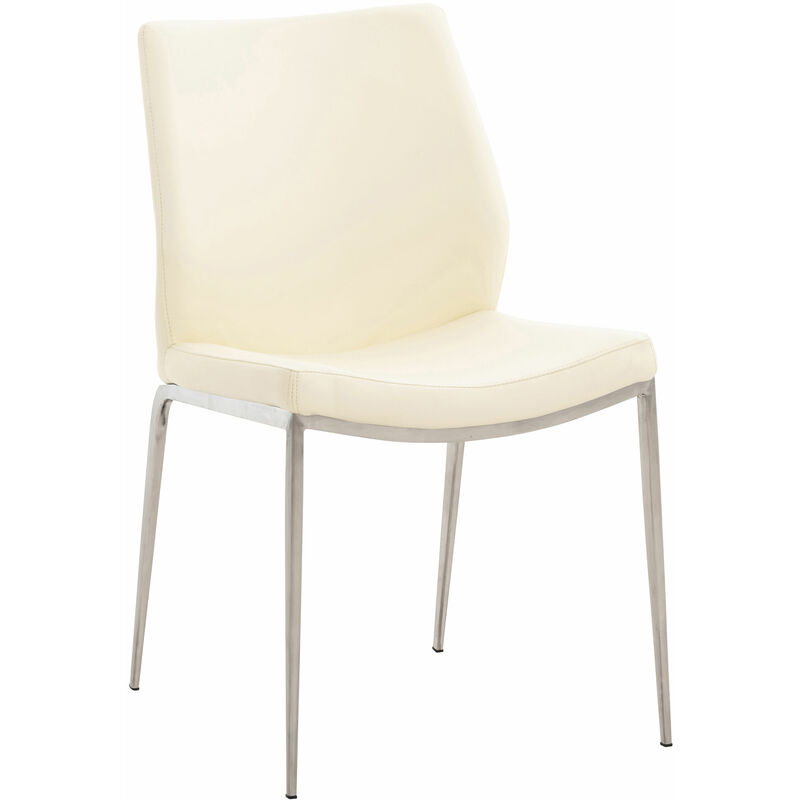 

Silla de comedor riverton en simil cuero crema,acero inoxidable - Rogal