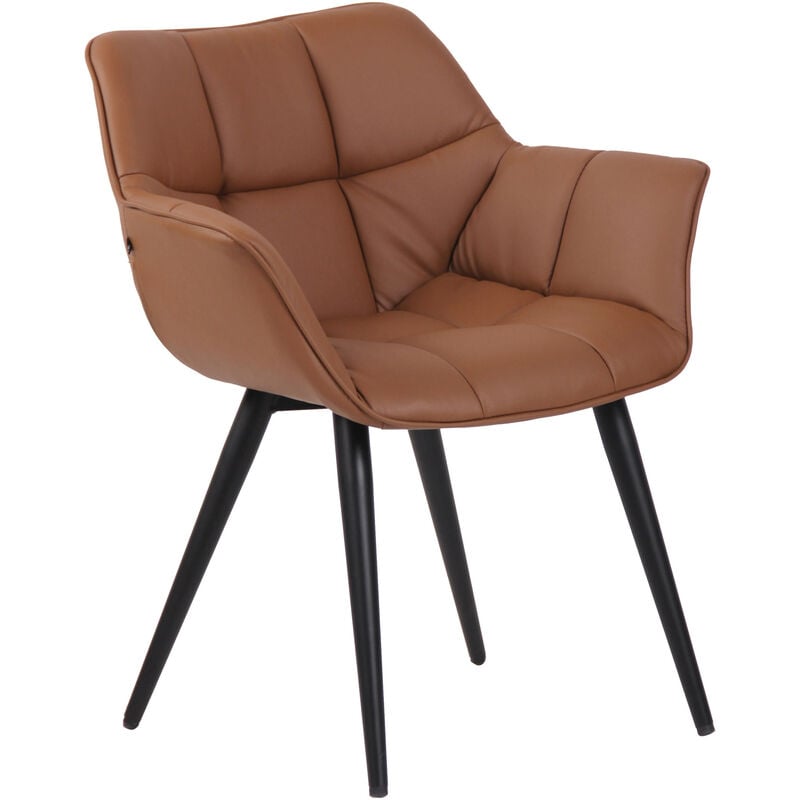 

Silla de comedor Roseville en tela o polipiel Marrón claro Cuero sintético