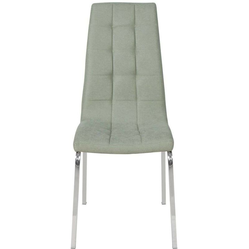 

Silla de comedor SALOMÉ tapizada en tela y patas de metal cromadas | VERDE AGUAMARINA - VERDE AGUAMARINA