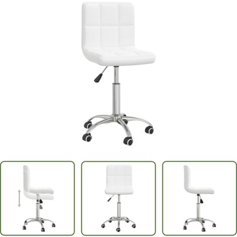 Silla de comedor -  Silla de comedor giratoria cuero sintético blanco