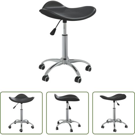Silla de comedor -  Silla de comedor giratoria cuero sintético negro