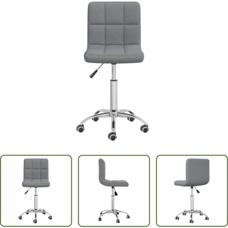 Silla de comedor -  Silla de comedor giratoria tela gris claro