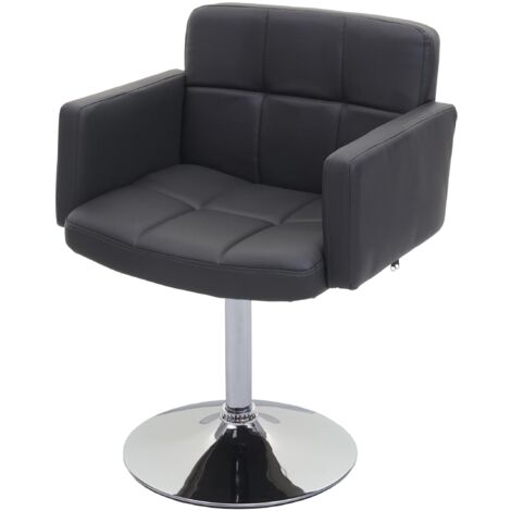 Silla de comedor sillón lounge giratorio en base cromada sintética gris 040002388