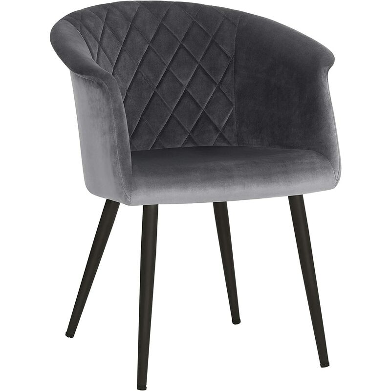 

Silla de Comedor, Sillón, Silla Moderna Acolchada con Respaldo, Patas Metálicas y Cubierta de Terciopelo, Capacidad de Carga 110 kg, para Comedor