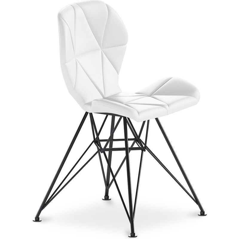 

Silla de comedor Tapizada Diseño Escandinavo Patas Negras - Maxe Blanco