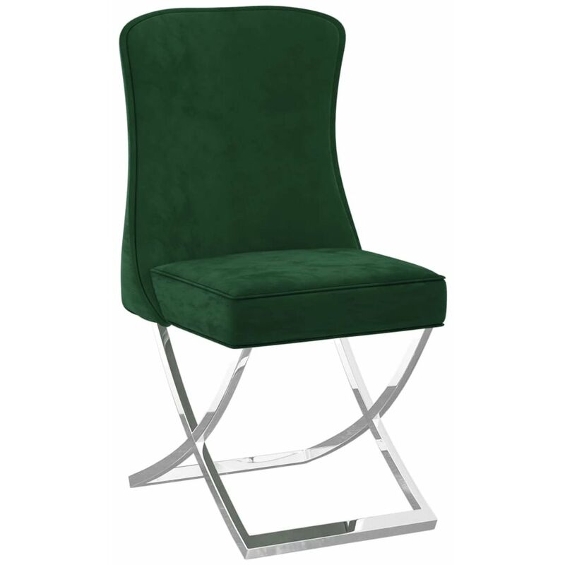 

Happyshopping - Silla de comedor terciopelo acero inox verde oscuro 53x52x98 cm